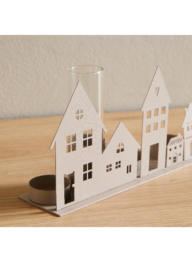 هوم بوكس وادي ديكور منزلي معدني مع مزهرية زجاجية - Image 4