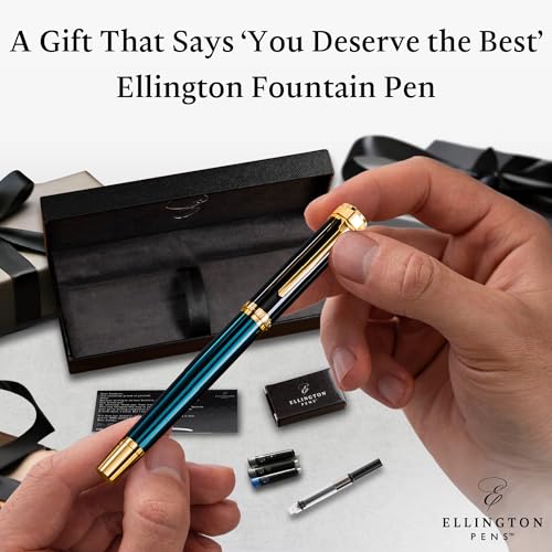Ellington Pens Luxury Fountain Pen Set - Smooth Medium Nib - Includes 3 Ink Cartridges, Refillable Ink Converter, Gift Box -Fountain Pens For Writing, Calligraphy, Journaling, Sketching (Urban Hunter) - Image 3