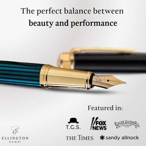 Ellington Pens Luxury Fountain Pen Set - Smooth Medium Nib - Includes 3 Ink Cartridges, Refillable Ink Converter, Gift Box -Fountain Pens For Writing, Calligraphy, Journaling, Sketching (Urban Hunter) - Image 2