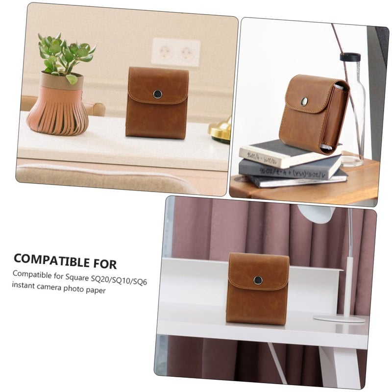 Coffee Leather Instant Camera Case Portable Photo Film Storage Pouch Holder - Image 5