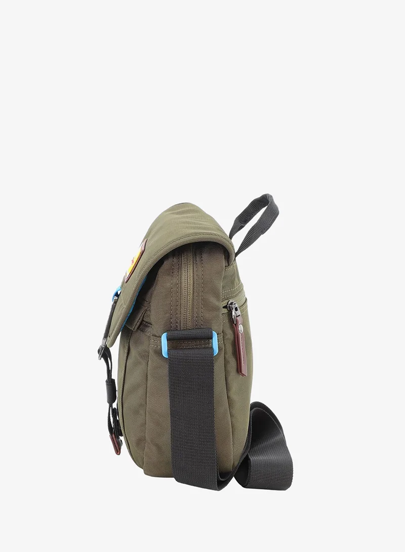 Discovery Khaki Discovery ICON Flap Over Utility Bag 2.8L Khaki, Zipper Compartment Casual Shoulder Bag For Men And Women Removable Shoulder Strap Secure RFID Pocket  | Best Price UAE