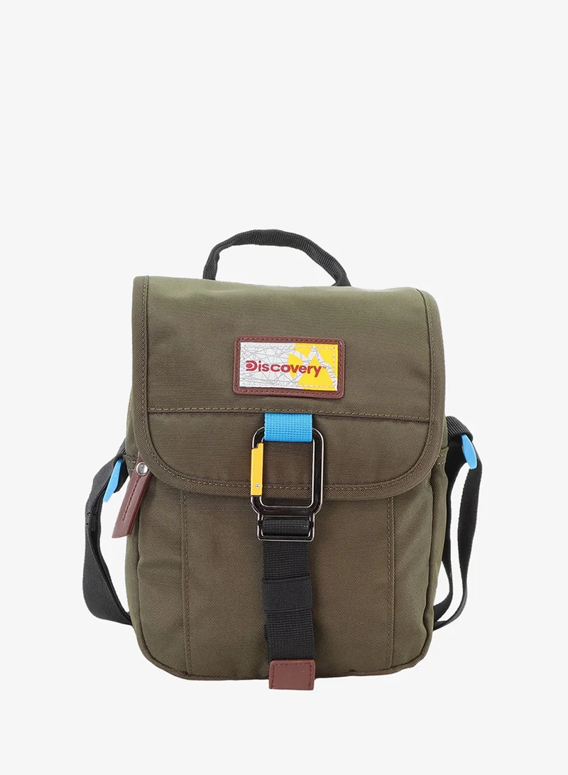 ديسكفري حقيبة يد كروس بودي أيقونة ديسكفري . لتر كاكي للرجال والنساء بحزام قابل للإزالة وجيب  آمن