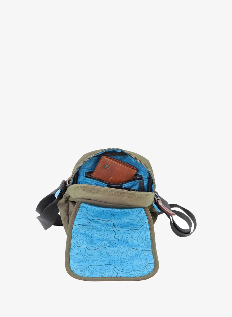 Discovery Khaki Discovery ICON Flap Over Utility Bag 2.8L Khaki, Zipper Compartment Casual Shoulder Bag For Men And Women Removable Shoulder Strap Secure RFID Pocket  | Best Price UAE