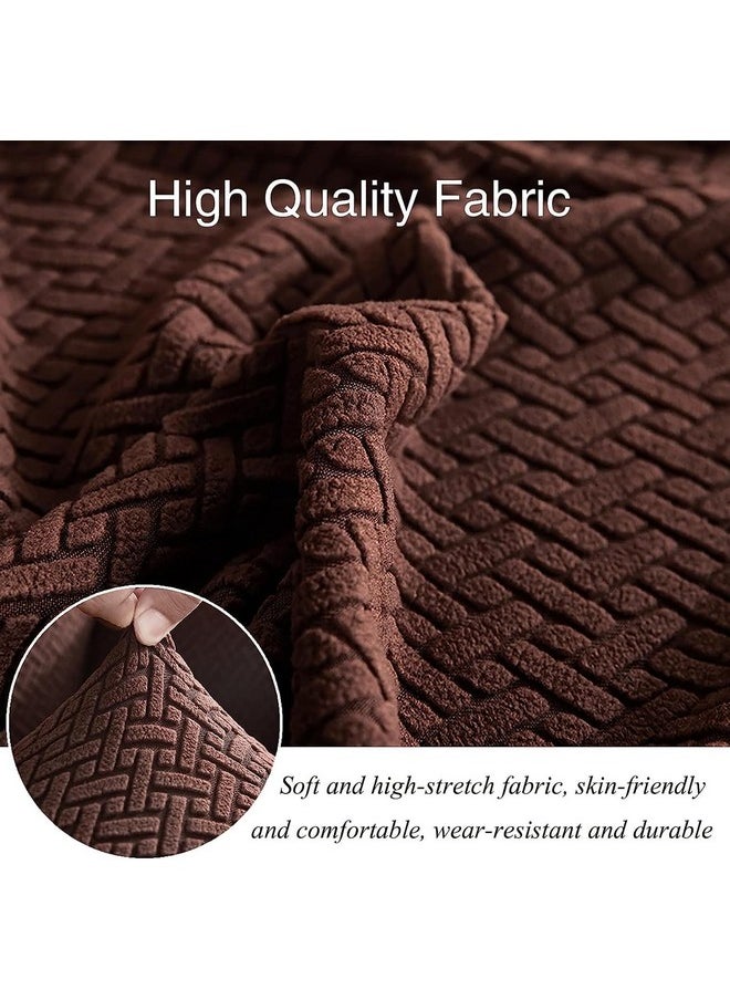 هاوس أوف كويرك غطاء أريكة من القماش المرن القابل للتمدد من House of Quirk Universal Triple Seater Polar Fleece 220 GSM (بني غامق، ثلاثي المقاعد)  - Image 3