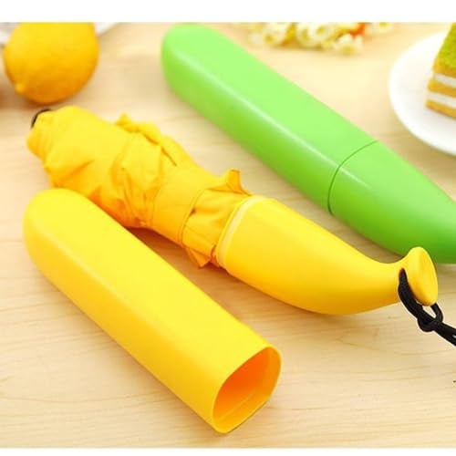 Ashtron Banana-Shape Mini Folding Umbrella – Compact Travel Umbrella with UV Protection & Windproof Frame for Outdoor, Rain & Sun (Yellow) - Image 2