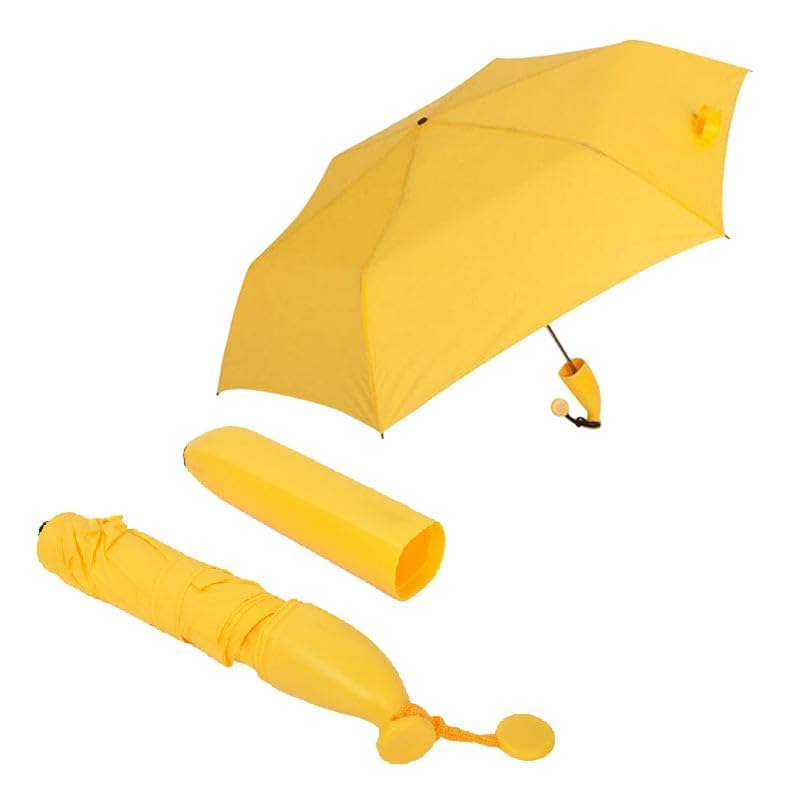 Ashtron Banana-Shape Mini Folding Umbrella – Compact Travel Umbrella with UV Protection & Windproof Frame for Outdoor, Rain & Sun (Yellow) - Image 5