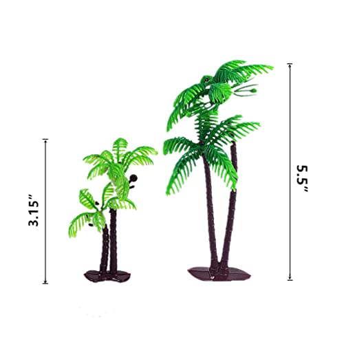 OBUY 12Pieces 315inch and 55inch Green Palm Tree Cake Topper Decorated with Coconut Cake Topper Cake Decoration or Model Sand Table Decoration - Image 5