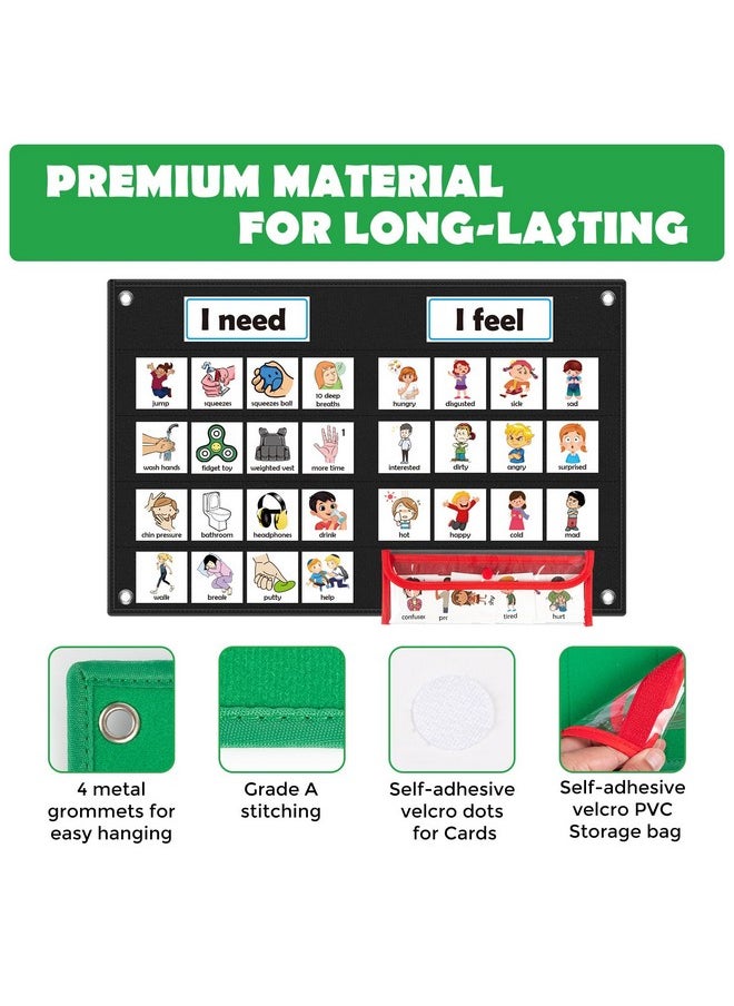 KIKIGOAL - Feelings Chart For Preschool Teacher Supplies, Social Emotional Learning Pocket Chart, Autism Visual Behavior Management, Daycare Essentials, Calm Down Corner Classroom Supplies - Image 1