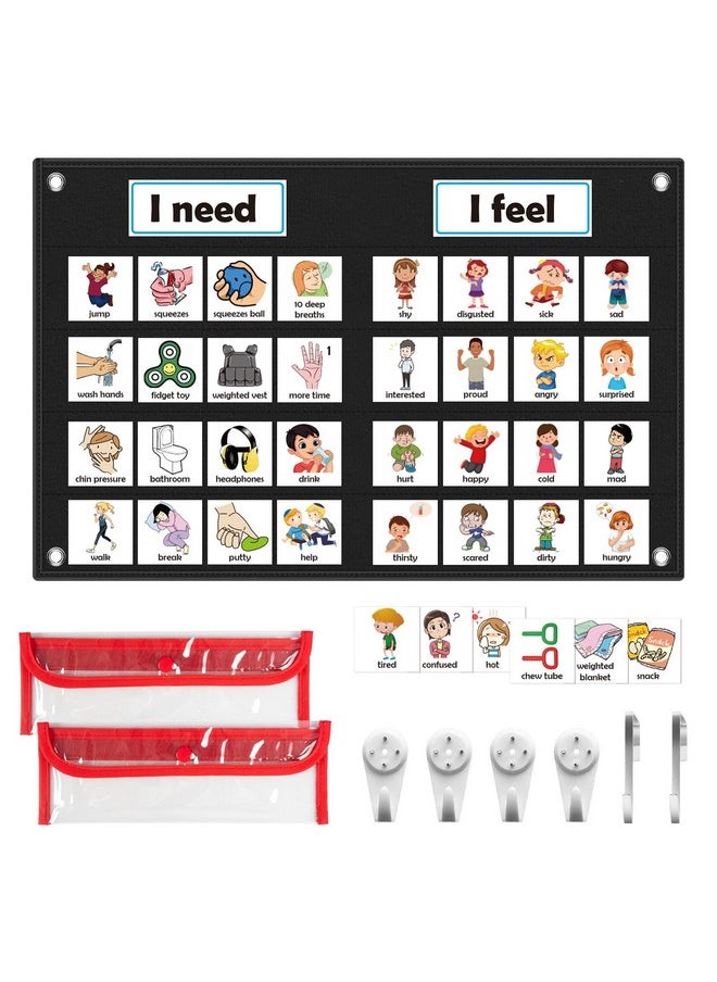 KIKIGOAL - Feelings Chart For Preschool Teacher Supplies, Social Emotional Learning Pocket Chart, Autism Visual Behavior Management, Daycare Essentials, Calm Down Corner Classroom Supplies - Image 1