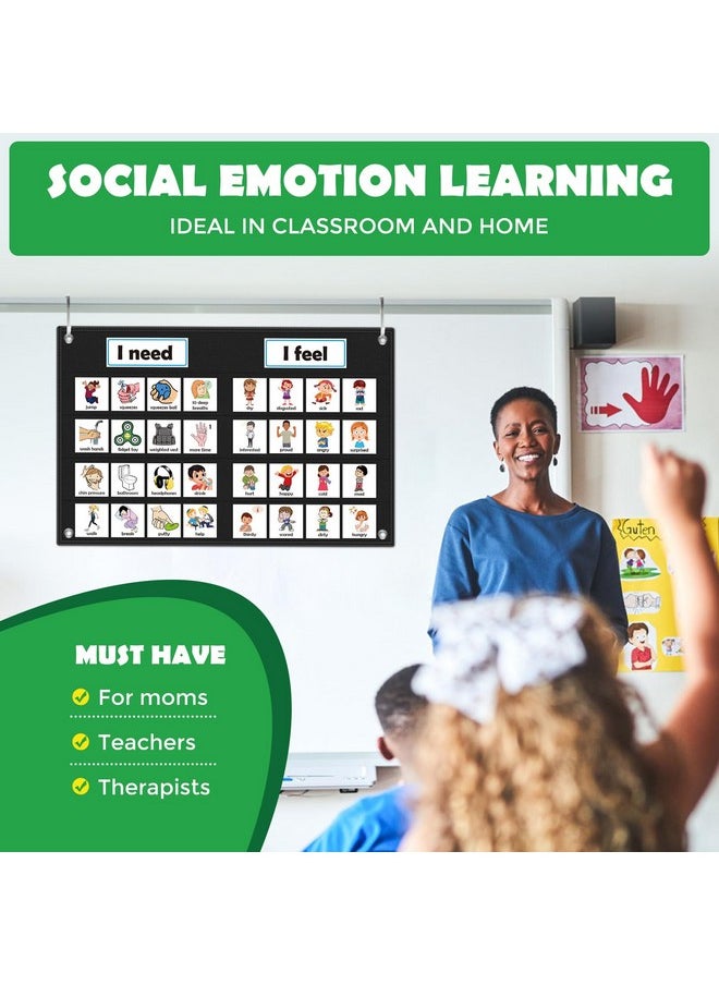 KIKIGOAL - Feelings Chart For Preschool Teacher Supplies, Social Emotional Learning Pocket Chart, Autism Visual Behavior Management, Daycare Essentials, Calm Down Corner Classroom Supplies - Image 1