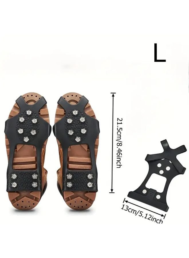 XL Size Heavy Duty 10 Tooth Anti Skiing Ice Grip With Adjustable Strap For Hiking Climbing Winter Walking - Image 3