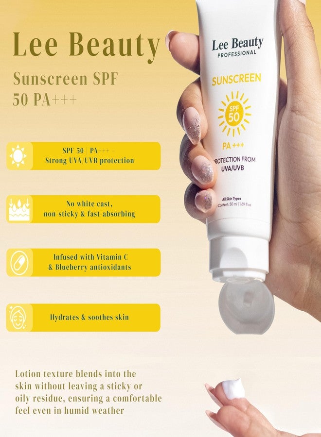 لي بيوتي بروفيشنال واقي شمس لي بيوتي الاحترافي بعامل حماية 50 PA+++ | حماية واسعة النطاق من الأشعة فوق البنفسجية UVA/UVB | خفيف الوزن، غير دهني، مناسب لجميع أنواع البشرة | 50 مل - Image 3