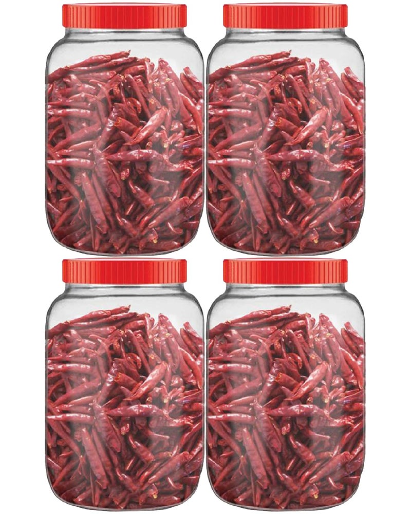 CROCO JAR Large Round Glass Storage Containers with Airtight Red Lid | 6000 ml Each | Set of 2 | Transparent Kitchen Jars for Snacks, Pickles, Grains, Dry Fruits & Flour Storage - Image 4