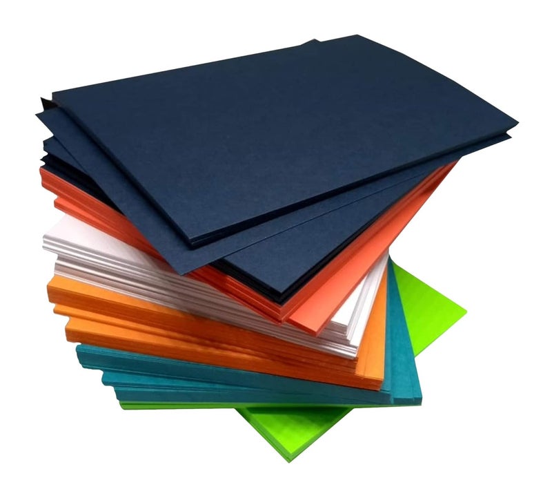 Imprint unruled Colourful Index Cards- (5"x8") inch (Pack of 50), Thick and Smooth 6 Colors Assorted - Image 1