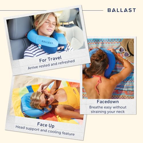 Ballast Travel Pillow PRO – Neck Pillow for Airplane, Compact Travel Pillow for Beach & Traveling, Enjoy Relaxation Wherever You Go (Tropical Blue) - Image 4
