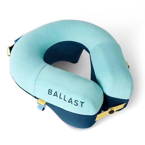 Ballast Travel Pillow PRO – Neck Pillow for Airplane, Compact Travel Pillow for Beach & Traveling, Enjoy Relaxation Wherever You Go (Tropical Blue) - Image 1