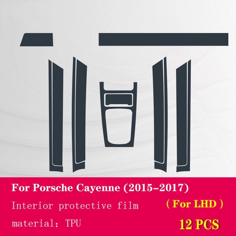 Car Interior Center Console Transparent TPU Protective Film,for Porsche Cayenne 2015-2022 (A for 2015-2017 Lhd) - Image 2