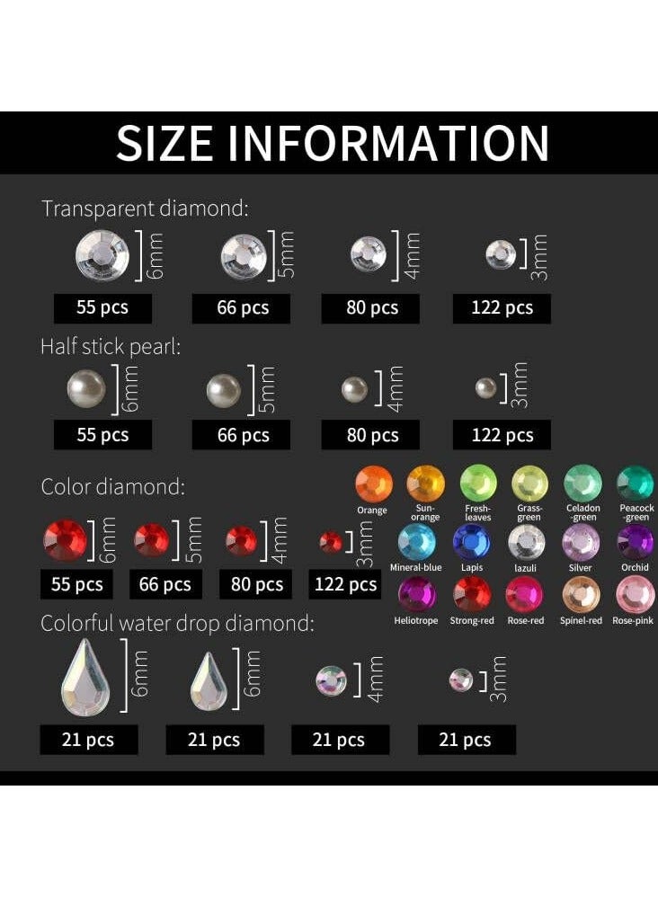 ذاتية اللصق جوهرة الوجه واللؤلؤ ، تنطبق على مستحضرات التجميل ، والمجوهرات عطلة ، الشعر جوهرة ، حجر الراين ملصقا ، تنطبق على الوجه ، العين ، ومستحضرات التجميل ، الأظافر ، والحرف اليدوية الماس ملصقا مجموعة ، متعدد الألوان - Image 2