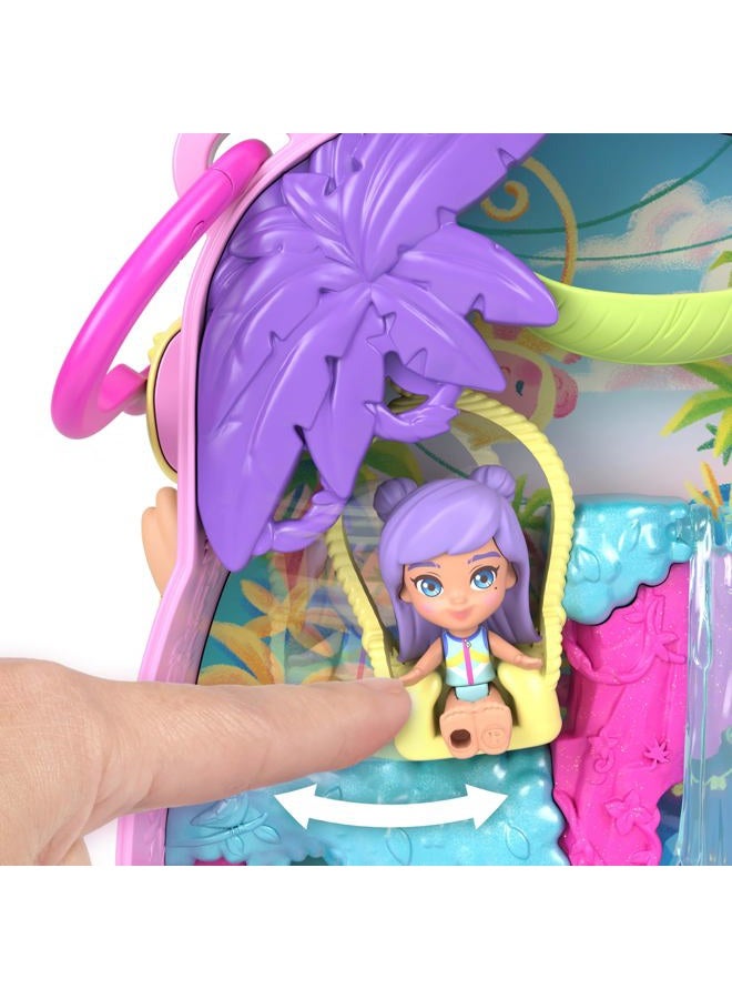 Polly Pocket Dolls and Playset, Pineapple Monkey Box, Travel Toy with 1 Micro Doll, Pet, Hammock and Fruit Accessories JKC49 - Image 2