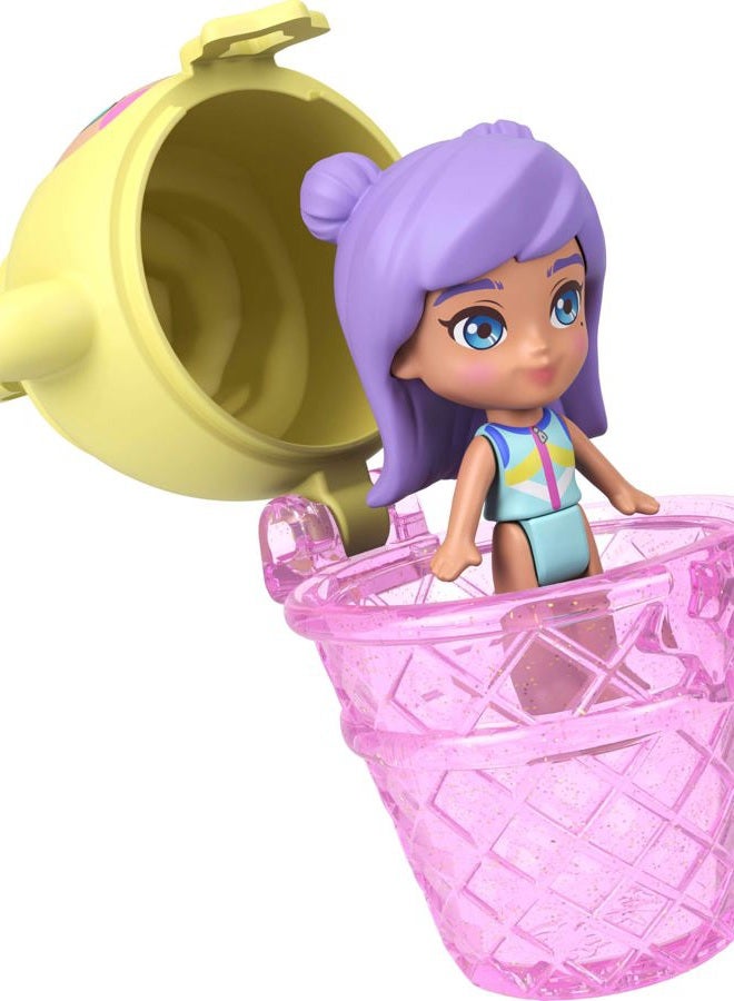 Polly Pocket Dolls and Playset, Pineapple Monkey Box, Travel Toy with 1 Micro Doll, Pet, Hammock and Fruit Accessories JKC49 - Image 3
