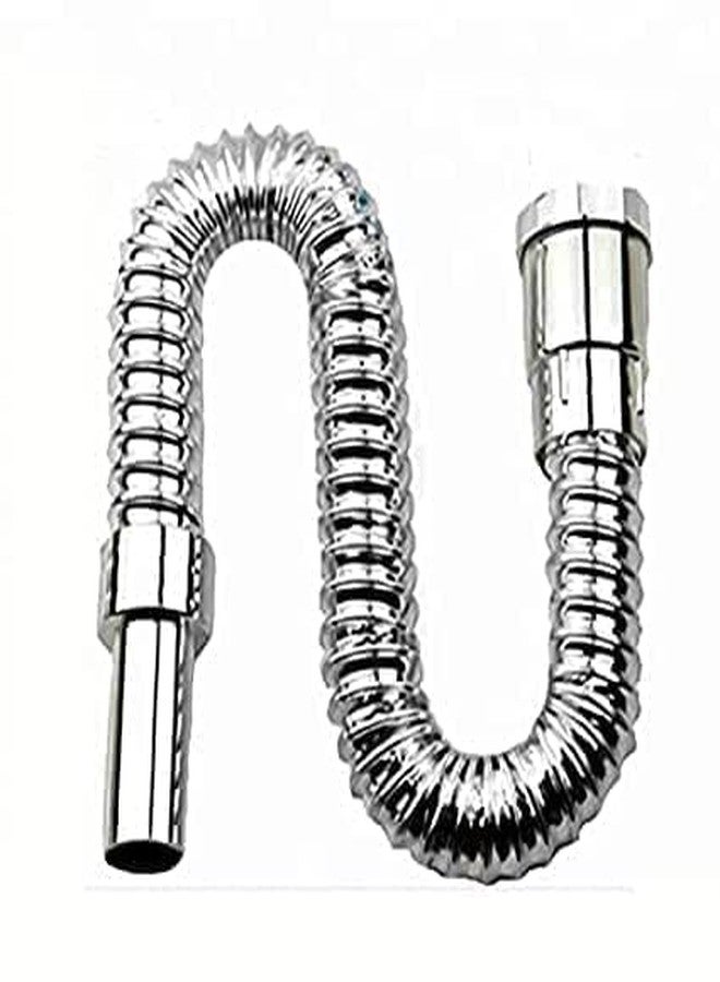 Metwin Stainless Steel Kitchen Sink Strainer with Lid | Removable Waste Basket | Anti-Clog Drain Filter Fits Standard Kitchen Sinks (4 Inch) PVC Flexible Waste Pipe with Chrome Finish (30 Inch) - Image 4