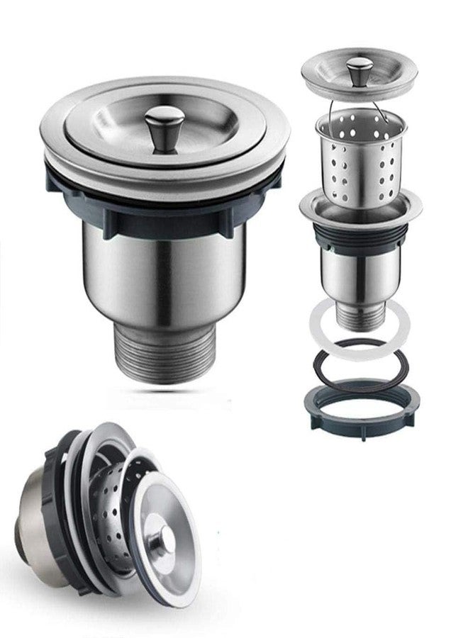 Metwin Stainless Steel Kitchen Sink Strainer with Lid | Removable Waste Basket | Anti-Clog Drain Filter Fits Standard Kitchen Sinks (4 Inch) PVC Flexible Waste Pipe with Chrome Finish (30 Inch) - Image 3
