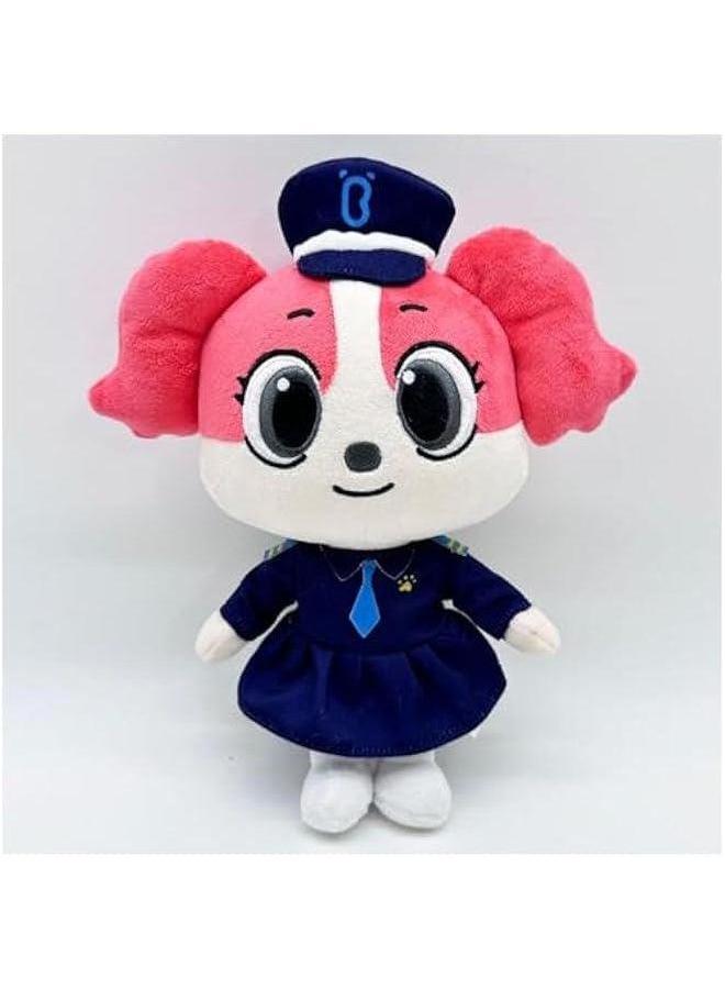Sheriff Dog Plush Toy,9.8”Pink Nurse Police Pillow for Kids’Room Decor,Gift Animation Fans and Kids Birthday - Image 1