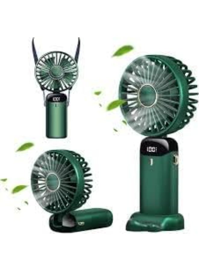 Portable USB Rechargeable Fan — Quiet Mini Fan, 3 Speed Settings, Long Battery Life, for Desktop, Travel & Outdoor — Green - Image 1