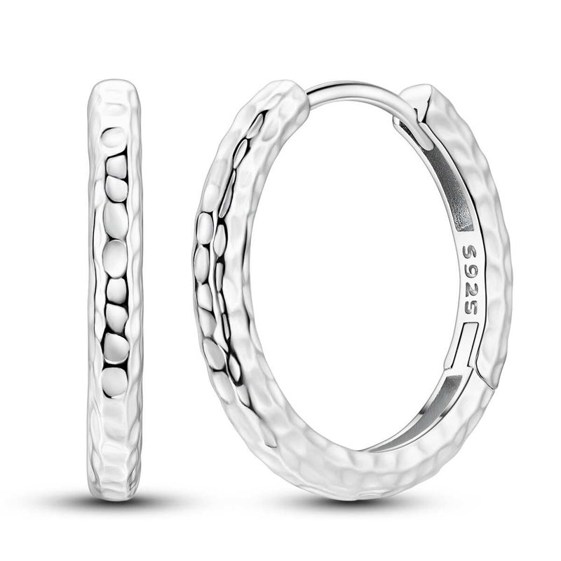 Laza 925 Sterling Silver Earrings Small Chunky Silver Earrings for Women Trendy Small Hoop Earrings Silver Small Thick Huggie Hoops Earrings for Jewelry - Image 1
