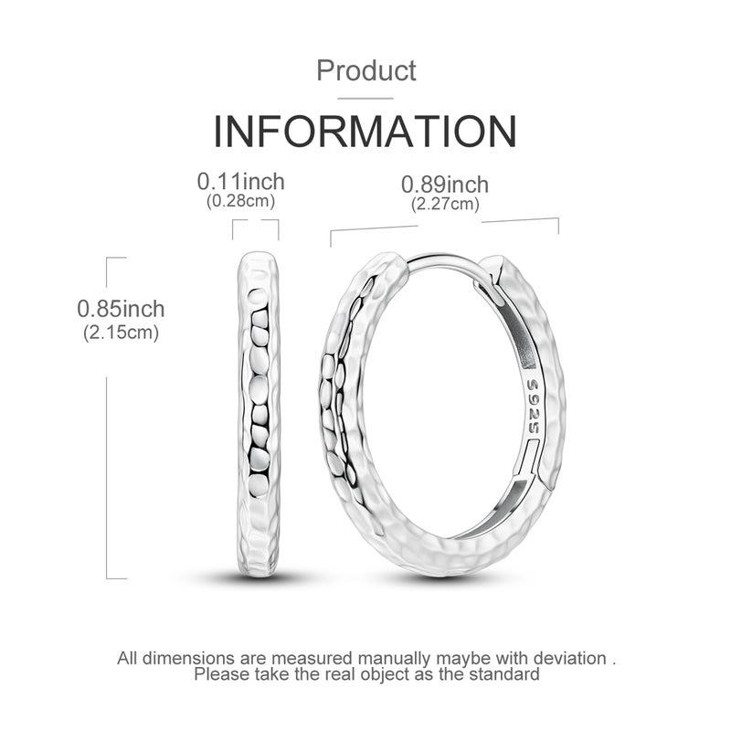 Laza 925 Sterling Silver Earrings Small Chunky Silver Earrings for Women Trendy Small Hoop Earrings Silver Small Thick Huggie Hoops Earrings for Jewelry - Image 3