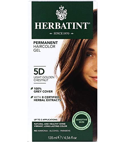 Herbatint Permanent Herbal Haircolour Gel 5D Light Golden Chestnut - 135 mL - Image 1