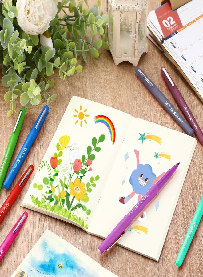 Fuyoooo 36 Pcs Multicolor Felt Tip Pens 0.7mm Medium Point Felt Pens Colored Felt Tip Marker Pens Journal Planner Pens Felt Pens for Journaling Writing Note Taking Art Office and School Supplies - Image 4