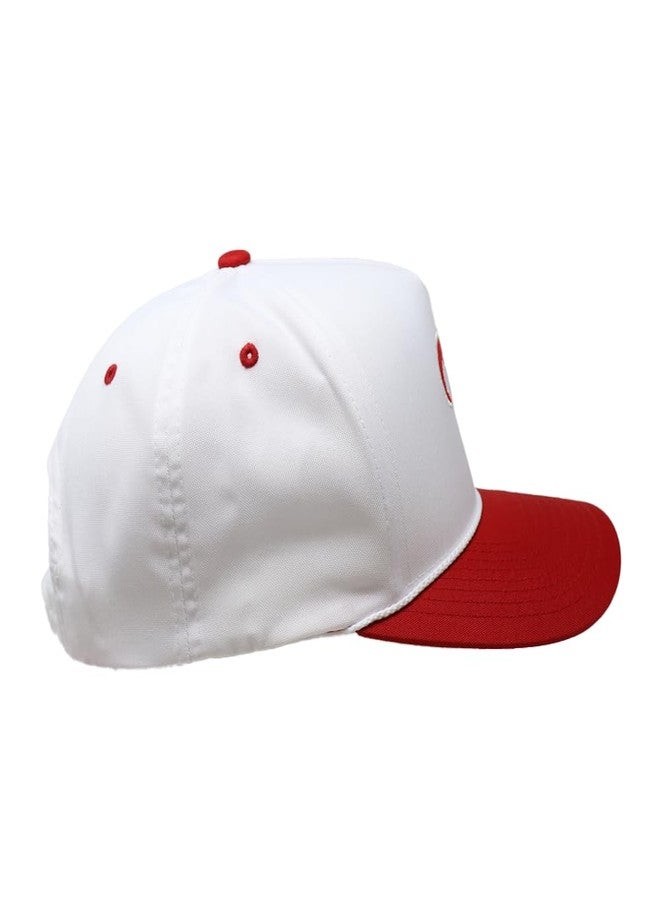 HOOEY Bad Company Rodeo Adjustable Snapback Hat - Western Cap, Bull Skull Logo, Classic & Patterned Brim Styles, & Rope Trim (US, Alpha, One Size, White/Red) - Image 5