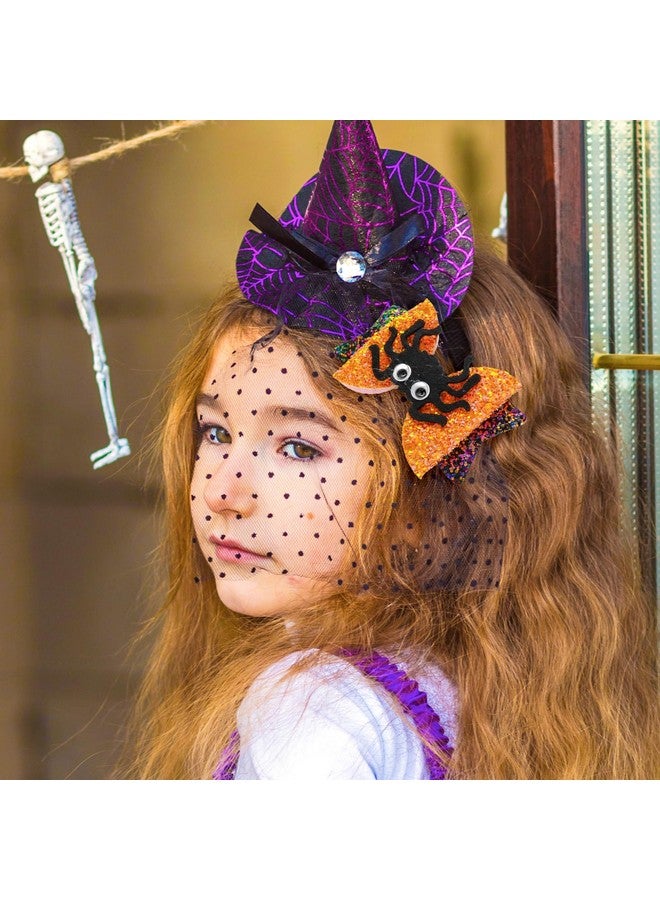 Sibba 2 Pcs Halloween Hair Clips Glitter Spider Hair Bow For Halloween Halloween Ghost Hair Clips For Girls Cartoon Halloween Hair Accessories For Cosplay Costume & Party Supplies - Image 4