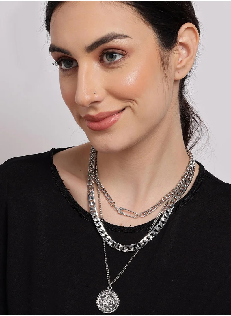 SOHI Set Of 3 Layered Chain Necklace