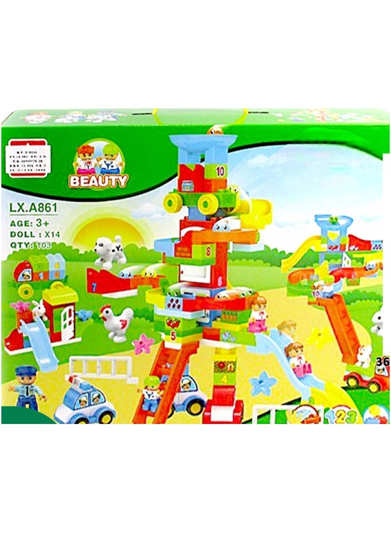 مجموعة مكعبات بناء من ألعاب المركبات لتجميع السيارة، مجموعة مكعبات بناء مسارات الألعاب التعليمية DIY، هدية للتعليم الإبداعي