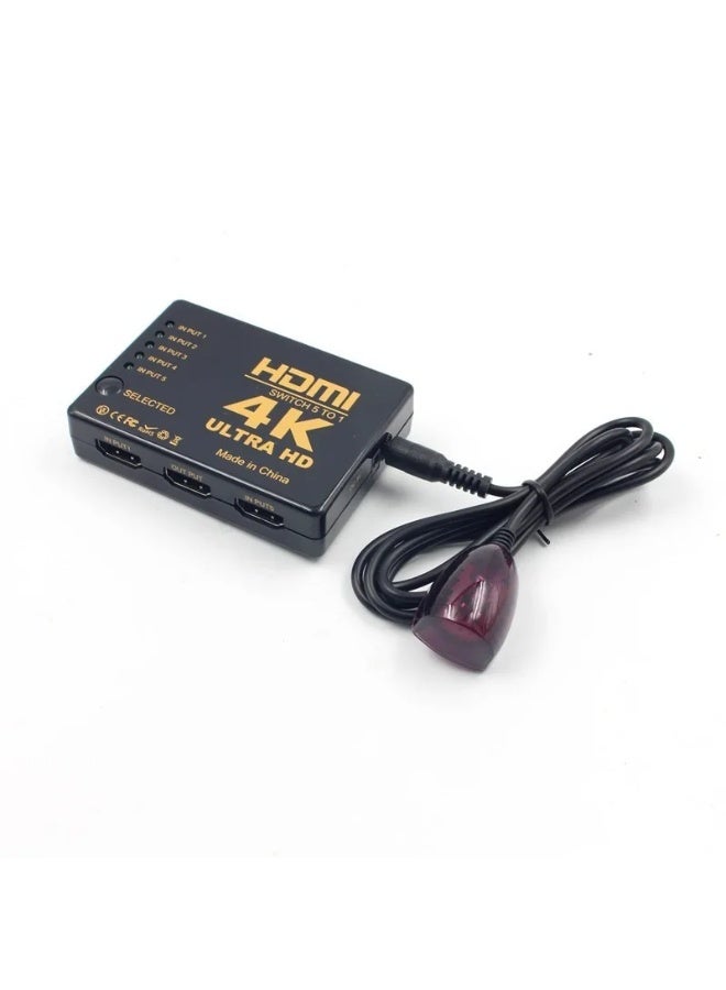 محول وموزع فيديو HDMI صغير بـ5 منافذ بدقة 4K مع جهاز تحكم عن بعد  - Image 4