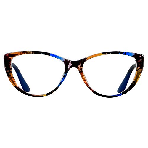 ANDWOOD Blue Light Blocking Glasses Women Bluelight Blocker Computer Cateye Clear Cat Eye Eyeglasses Frame Pattern - Image 1