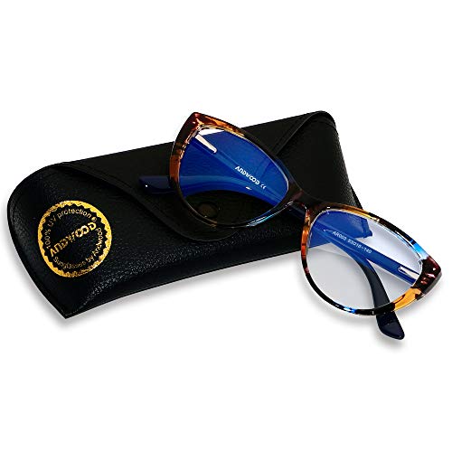 ANDWOOD Blue Light Blocking Glasses Women Bluelight Blocker Computer Cateye Clear Cat Eye Eyeglasses Frame Pattern - Image 3