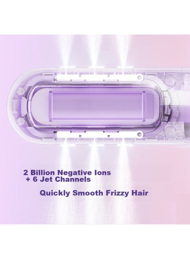 Lena Wireless Straightening Brush, Negative Ion, Hair-friendly, Rechargeable, Portable, Dual-use For Straightening And Curling, Hair Straightener, Flat Iron, Volumizing Brush, Volumizing Tool Ln-f8 Purple - Image 2