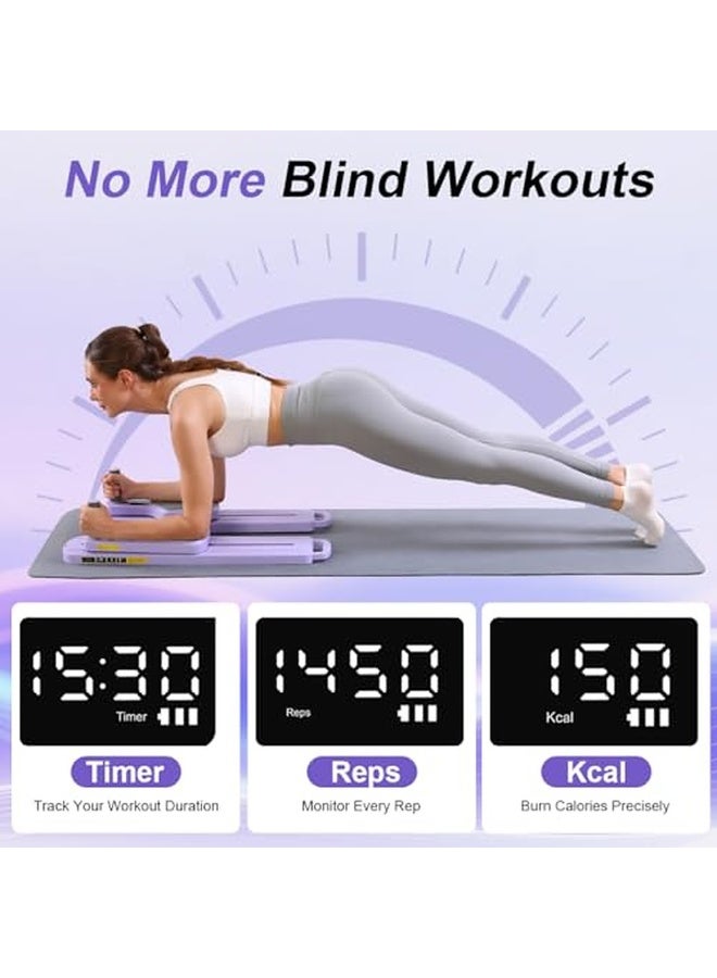 WALALLA Smart Pilates Reformer Board with LED Timer - Multifunctional Home Workout Equipment with Resistance Bands, Anti-Slip Design for Core & Full Body Training, Ideal for Women & Beginners - Image 2