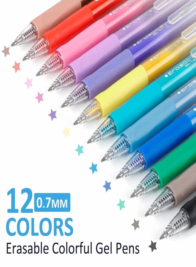 Solati 12 Colors Erasable Gel Pens, Fine Point 0.7mm Colored Erasable Pens, Make Mistakes Disappear, Assorted Color Inks for Writing, Journaling, Taking Notes, School Office Home (12colors) - Image 3
