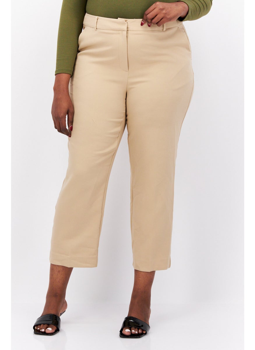 Women Regular Fit Plain Straight Leg Pant, Beige - pzsku/Z226009891AE42199E194Z/45/_/1727187815/32a8c3aa-57d5-4178-a665-1c78000cc54e