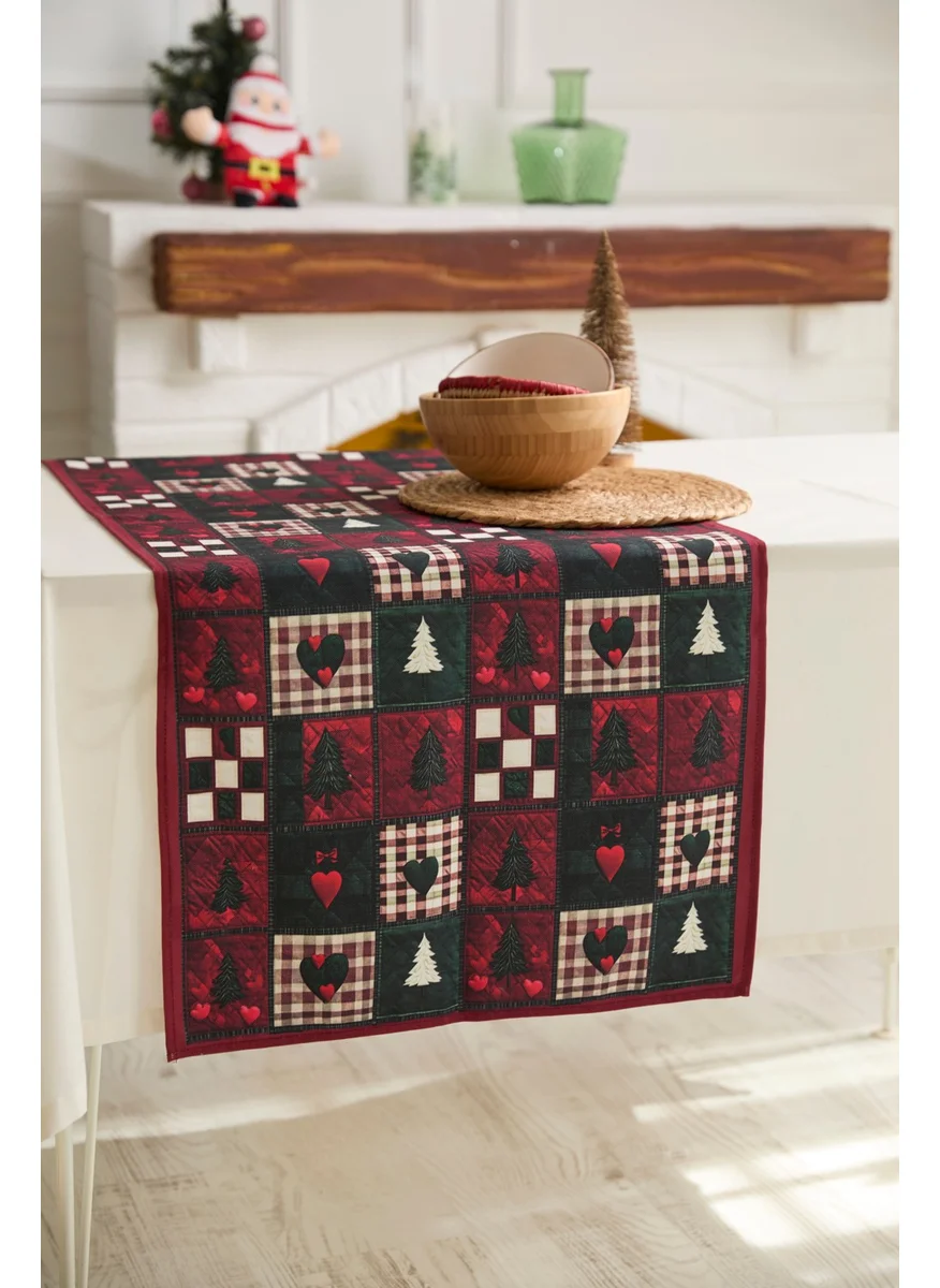 Ays Home New Year Claret Red Patchwork Runner