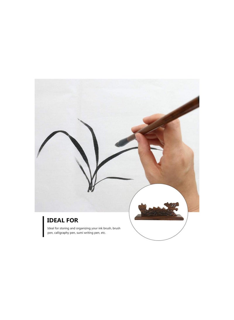 GGOOT Calligraphy Brush Holder Wooden Chinese Brush Rack Brush Rest Chopstick Rest for Home Office Restaurant Hotel - Image 4