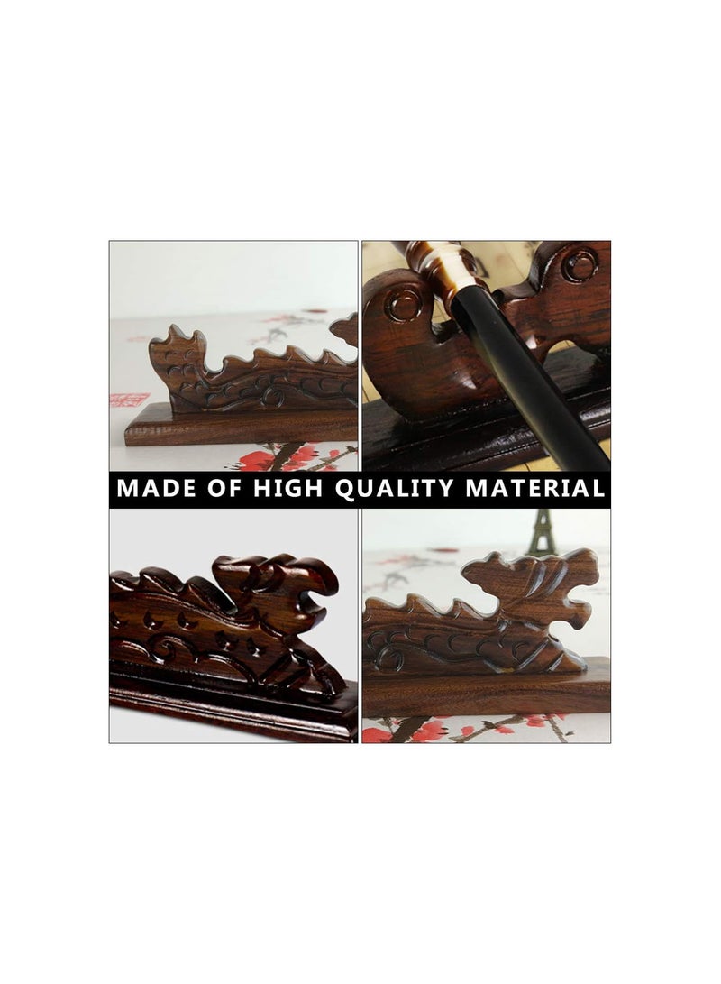 GGOOT Calligraphy Brush Holder Wooden Chinese Brush Rack Brush Rest Chopstick Rest for Home Office Restaurant Hotel - Image 5