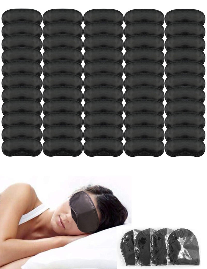 Eye Mask Sleep Masks Sleeping Mask Blindfold Eye Cover Team Building Games Party with Nose Pad and Adjustable Strap for Women Men Kids 4 Layers Black 150 Pack