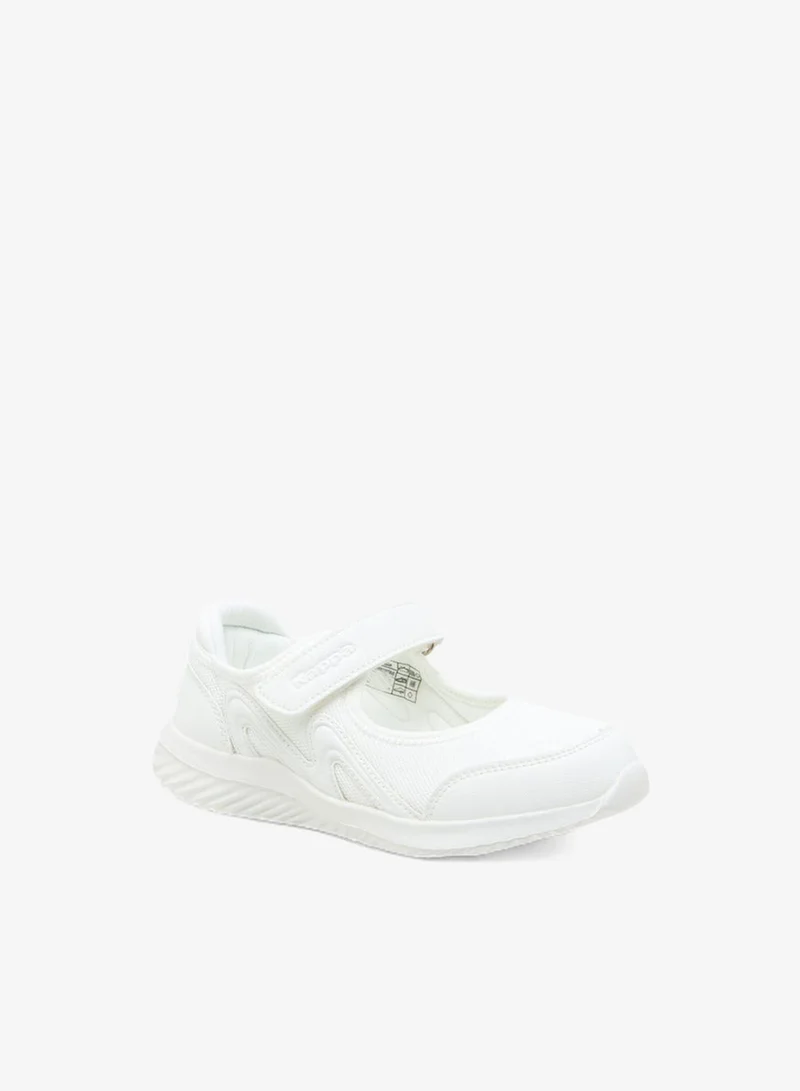 Kappa Girls' Logo Textured Mary Jane School Shoes with Hook and Loop Closure