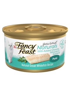 Fancy Feast Y Feast Grain Free Wet Cat Food Pate Gourmet Naturals Ocean Whitefish Recipe  (Pack Of 12) 3 Oz. Cans  - Image 1