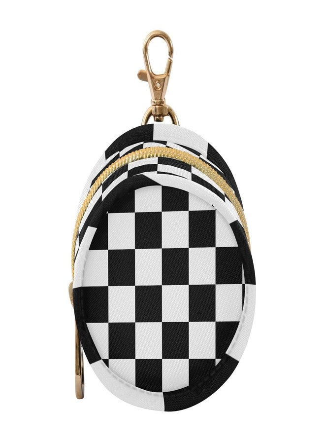 ElliTarr Pacifier Holder with Clip Pacifier Case for Diaper Bag Round Baby Pacifier Pouch Box Bag Portable Checkered Black and White - Image 1